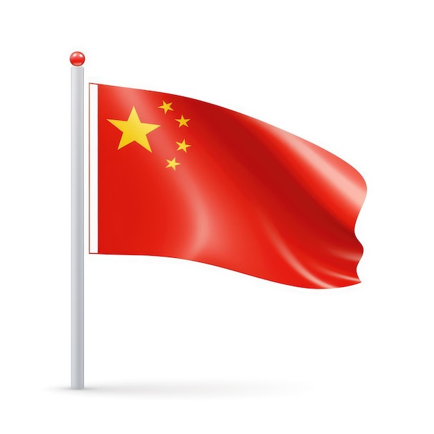 China Flag isolated on white background