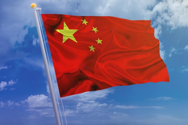 China flag on the sky background