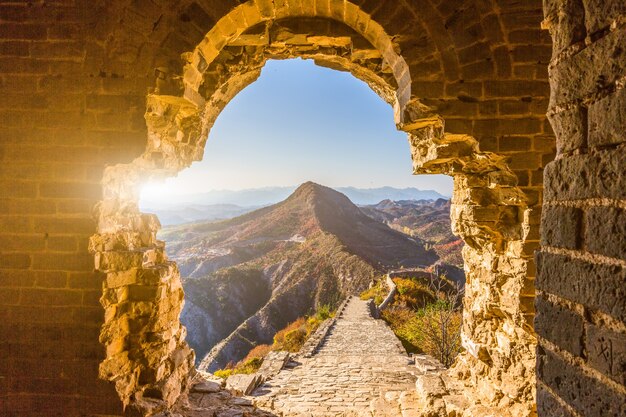 Cina alla grande muraglia, sulla collina.