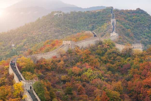 중국 베이징, 중국 근처 만리 장성입니다.