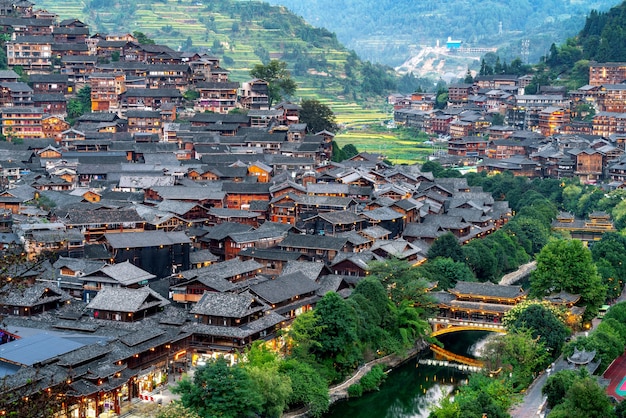 Foto cina guizhou xijiang miao village