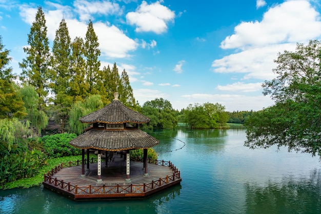 Paesaggio cinese del giardino del lago occidentale di hangzhou della cina