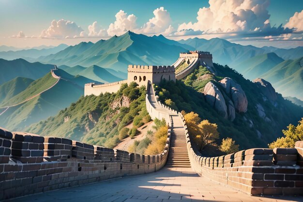 China landmark great wall world wonders famous attractions ancient wallpaper background