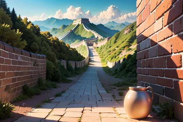 China Landmark Great Wall World Wonders Famous Attractions Ancient Wallpaper Background