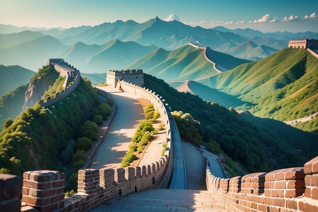 Photo china landmark great wall world wonders famous attractions ancient wallpaper background