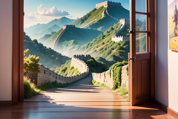 중국 대장벽 세계 경이로운 명소 고대 벽지 배경