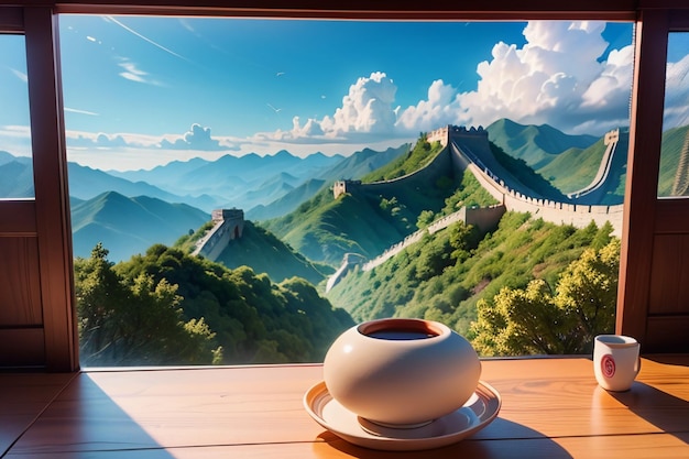 中国の偉大な壁 世界の不思議 著名な観光スポット 古代の壁紙背景