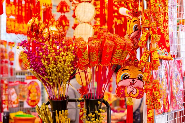 China Lentefeest Nieuwjaarsavond verkoopt Lentefestival traditionele sieraden Lentefestief