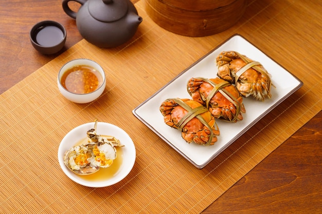 China MidAutumn Festival special steamed hairy crabs