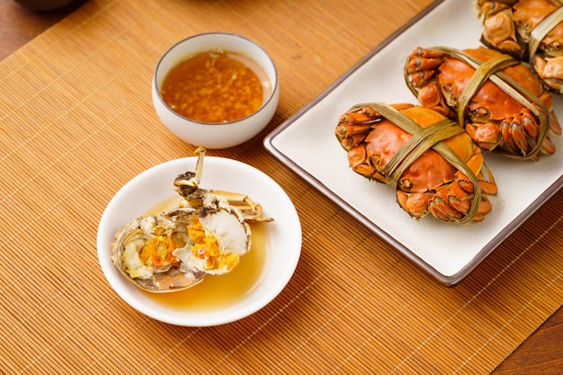 China MidAutumn Festival special steamed hairy crabs