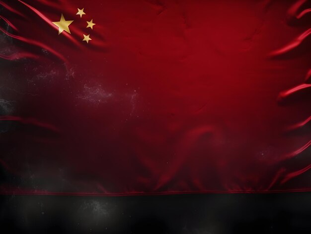 사진 중국 국기 배경: 실크 천으로 만든 중국 국기 직물