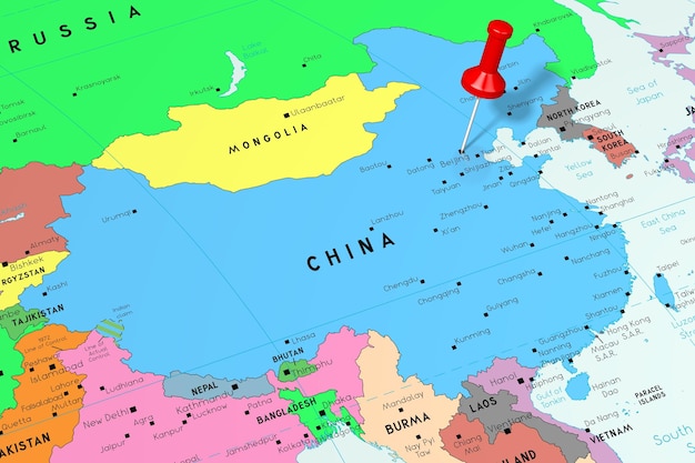 写真 中華人民共和国北京首都政治地図に固定