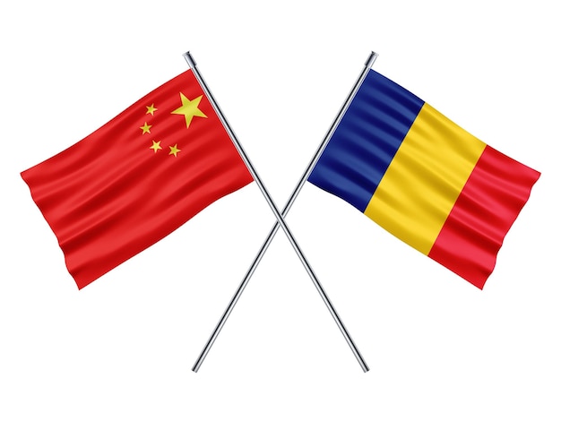 China and Romania flag