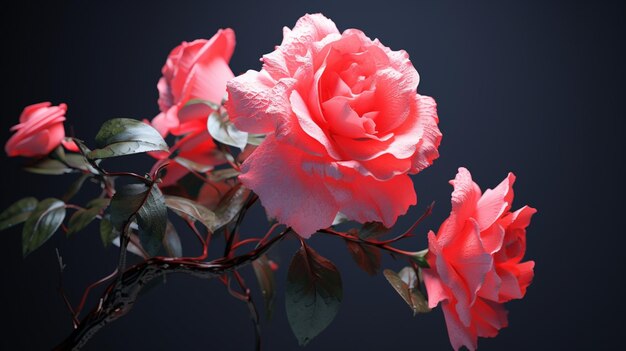 China Rose flower Realistic bloom AI Generated image