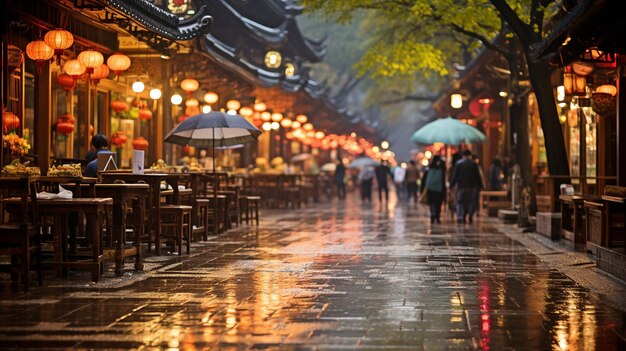 China's levendige en drukke nachtmarktstraat