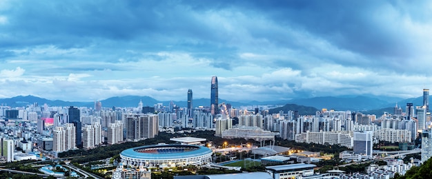 China's Shenzhen city in the night