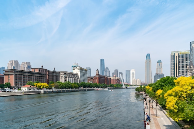 Paesaggio di architettura della città di tianjin in cina