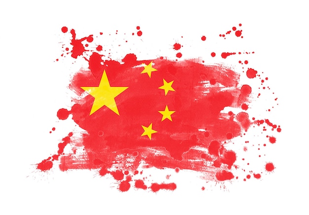 China vlag grunge geschilderde achtergrond