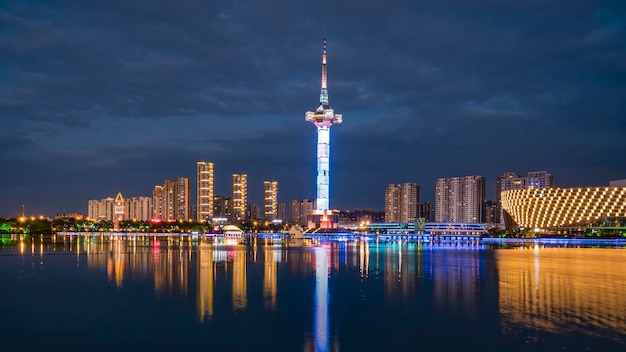 China Yancheng city landscape night view