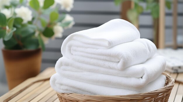 Photo chinapunkinspired basket of smooth white towels for happycore home decor