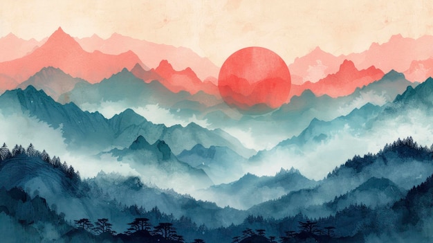 Chinas Mountains A Surreal Emotion Captured in Watercolor and Ink