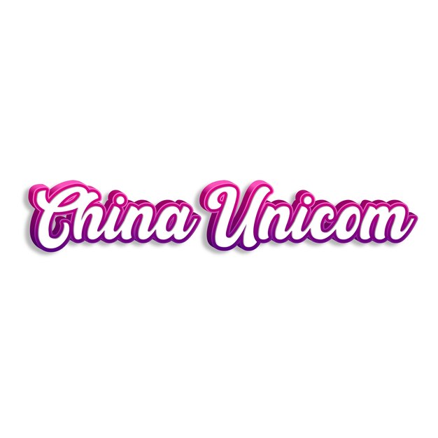 Foto chinaunicom tipografia 3d design giallo rosa bianco sfondo foto jpg