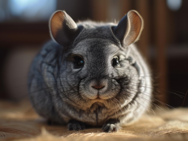 Chinchilla close up portrait created with Generative AI technology