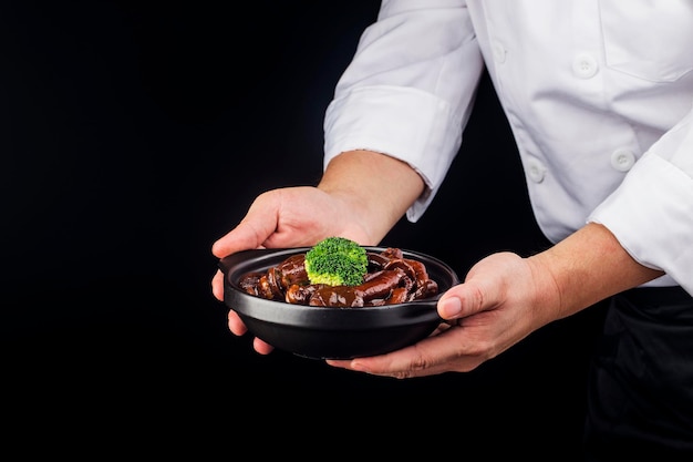 Chinees eten een bord gestoofde ganzenpoot