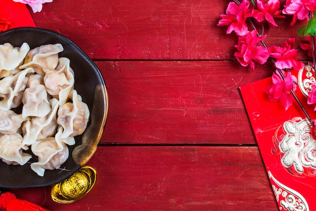 Chinees jiaozi nieuwjaarsvoedsel