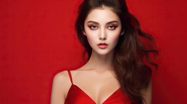 Chinees meisje illustratie Aziatisch model meisje Koreaans model mooie dame