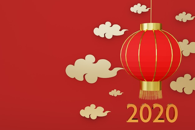 Chinees Nieuwjaar 2020 wenskaart.