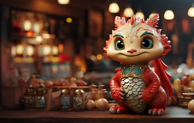 Chinees Nieuwjaar rode baby Dragon symbool van 2024