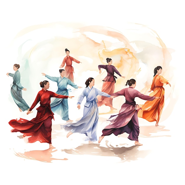 Chinees Nieuwjaar Waterverf Illustratie Levendige Chinese stijl voorwerpen en decoraties op wit BG
