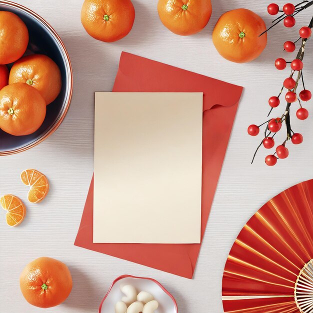 Chinees Nieuwjaars thema Flat Lay Red Envelope