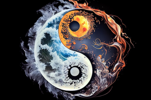 Chinees yin yang symbool Generatieve AI Generatieve AI