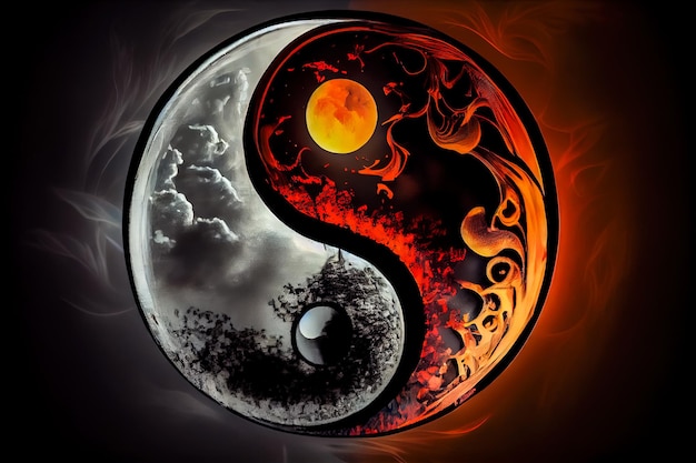 Chinees yin yang symbool Generatieve AI Generatieve AI