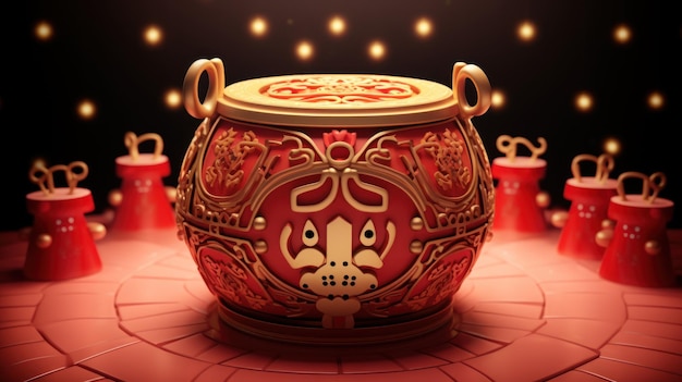 Photo chines drums and new year background uhd wallpaper