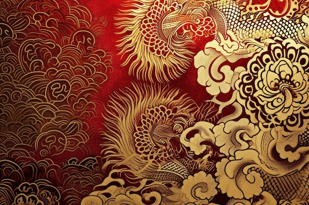Chinese achtergrond met traditionele patronen en ornamenten Chinese Nieuwjaarsfeestbanner