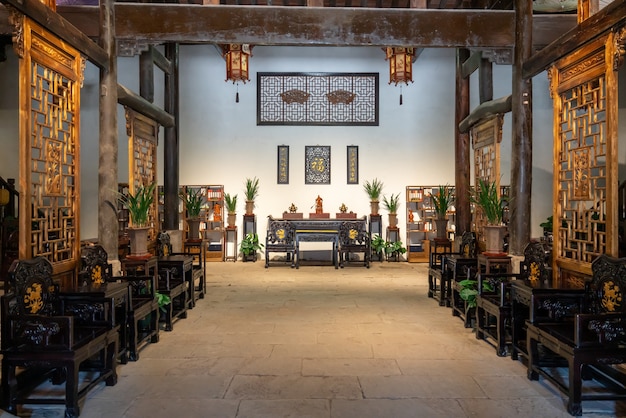 Chinese ancient architecture loft Indoor Hall