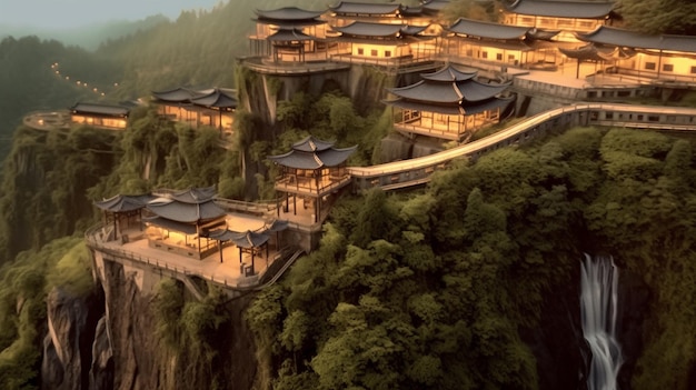 chinese architecture HD 8K wallpaper Stock Photographic Image