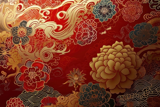 Chinese background with traditional patterns and ornaments Chinese New Year holiday banner