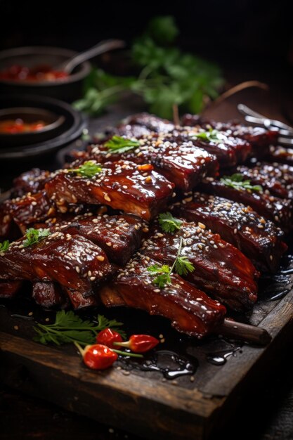 Chinese Barbecue Ribs Best For Banner Flyer and Poster