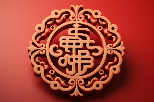 Фото Китайский иероглиф, символизирующий удачу или долголетие, иллюстрация фото