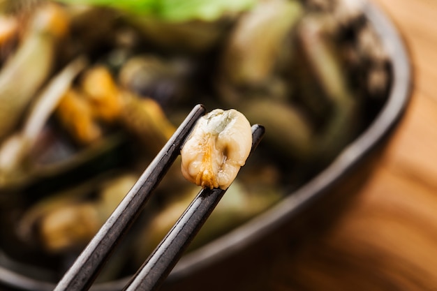 Chinese  Chiuchow  cuisine:a plate of Musculus senhous