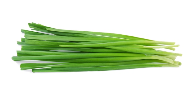 Chinese chives, Garlic chives isolated on white