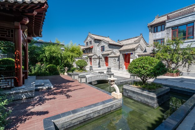 中国の古典的な中庭の建築