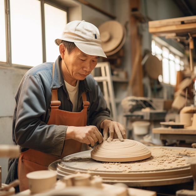 写真 中国の粘土職人