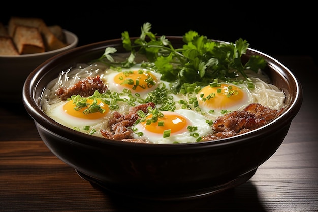 Chinese Clear Soup with Fried Egg and Minced Pork