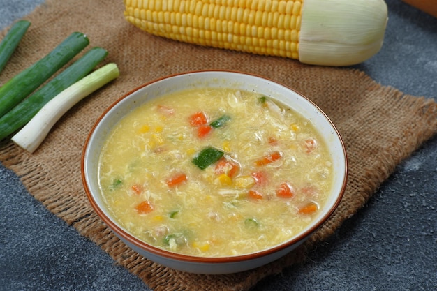 Chinese corn and chicken soup- healthy food style