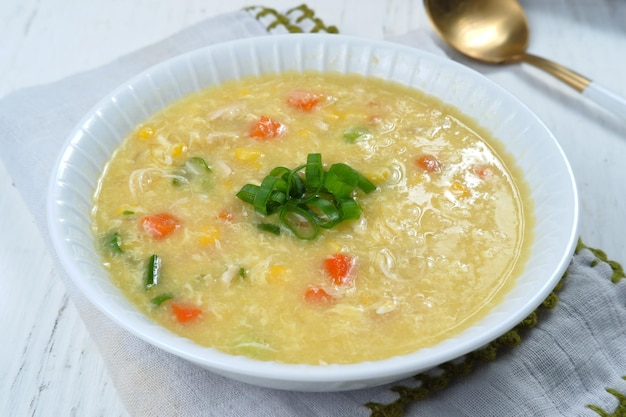 Chinese corn and chicken soup- healthy food style